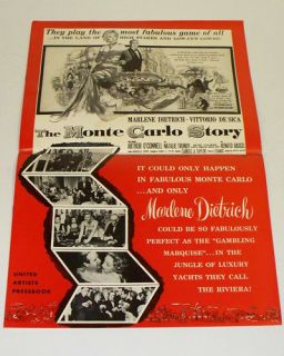 Monte Carlo Story 1957 Movie Pressbook Marlene Dietrich