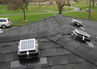 solar powered rvoblaster roof attic vent fan w black vent for attic 