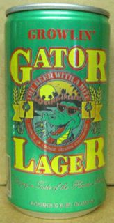 Growlin Gator Beer Can w Alligator Auburndale Florida