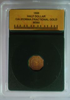 1855 California 1 2 Fractional Gold Coin Token 892 