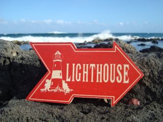 Lighthouse Arrow Sign Nautical Beach Seaside Ocean Home Light House 
