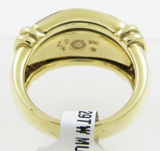 Asch Grossbardt 14k Gold Diamond Multi Color Inlaid Gemstone Ring New 