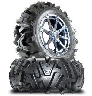   Diesel Chrome 14 ATV Wheels 26 Motomtc Tires Honda Rincon IRS