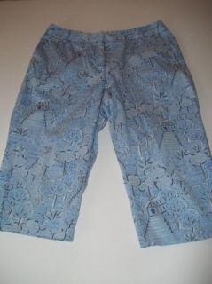 Womens Liz Claiborne Blue Crop Capri Pants Audra 10 P