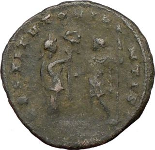 Aurelian 270AD Ancient Genuine Roman Coin Victory Presenting Wreath to 