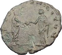 Aurelian w Concordia 272AD Silvered Ancient Roman Coin Harmony 