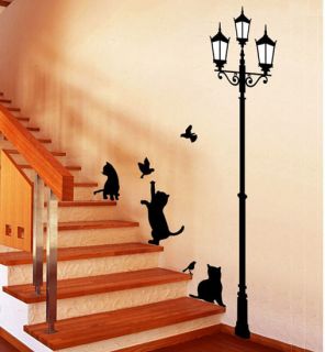 DIY Mural Decals Decor Home Art Removable Paper Craft Wall Sticker Cat 