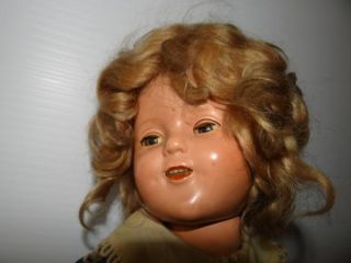 Vintage 1930s Ideal Composition 16 Shirley Temple Doll w Orig Dress 