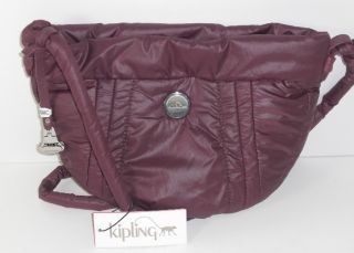 Kipling Purple Nylon Audra II Crossbody Messenger Handbag Purse 