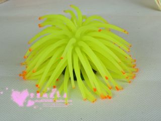 1pc fish tank aquarium ornaments artificial silicone sea anemon 7 8cm 