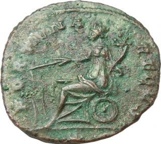 Aurelian AE Antoninianus Fortuna rudder & cornucopiae Authentic Roman 