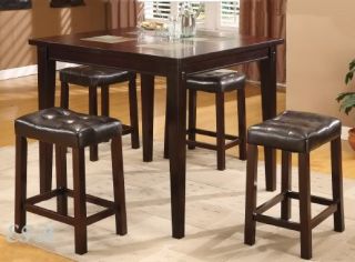 PC Cherry Pub Counter Height Dining Table Set Slate