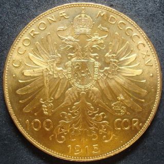 1915 Austria One Hundred Corona Gold Coin