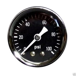 Marshall 0 100 PSI Fuel Pressure Gauge 1 5 Black 15029