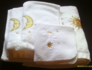 PIECE COTTON TOWEL SET SUN, MOON & STARS BATH TOWEL, 2 HANDTOWELS 