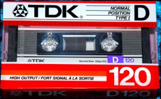 TDK D 120 1986 SEALED Blank Audio Cassette Tape