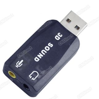 New Hot Sale USB 2 0 to 3D Audio Sound Card Adapter External Virtual 5 