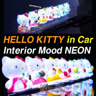 Hello Kitty LED Light Car Interior Mood Neon Lamp Use 12v Cigarette 