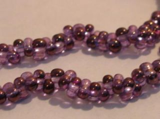 18 inch Strand Purple Lumi Farfalle Seed Peanut Czech Glass Beads 