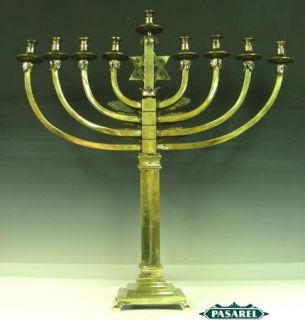 Huge Synagogue Brass Hanukkah Menorah Flatbush NY 1930s