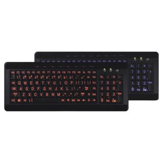 AVS Gear Slim Large Print LED Illuminated Backlit Multimedia Keyboard 
