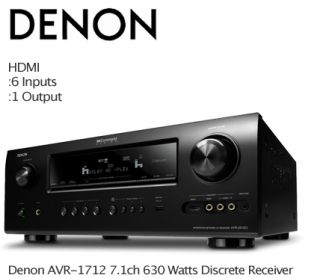 Denon AVR 1712 7 1 CH HDMI 6INS 1OUTS HD Surround Receiver 3D Discrete 