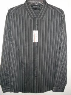 Mens Axist Black Striped Long Sleeve Shirt Size XL NWT