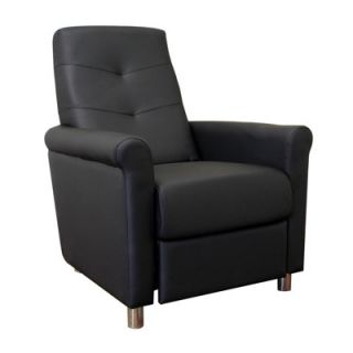 New Baxton Studio Cobden Faux Leather Recliner Chair Black