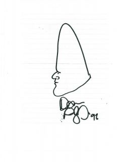 Dan Aykroyd Signed Cartoon Hand Drawn Conehead Doodle RARE