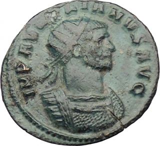 Aurelian 270AD Authentic Ancient Roman Coin Soldier w Victory Spear 
