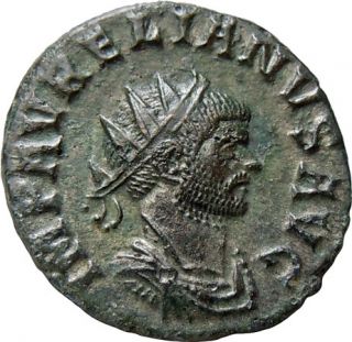 Aurelian AE Antoninianus Virtus Soldier Victory Globe Authentic Roman 