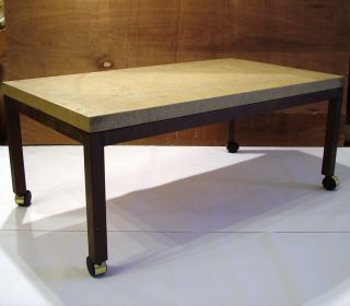 Concrete and Bronze Table by Famed Designer Peter Aziz