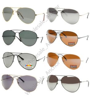 AVIATOR Sunglasses (8 LOT) Black/Silver/Gold, Driving Lens, Mirror 
