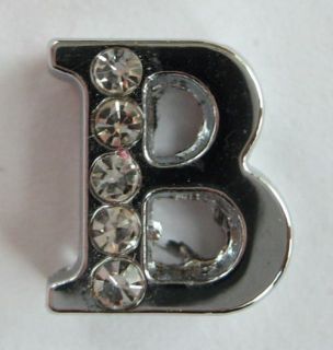 Half Clear Swarovski Crystal Alphabet Letter B Pendant 170A