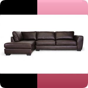 Modern Baxton Studio Orland Leather Modern Sectional Sofa Set New 