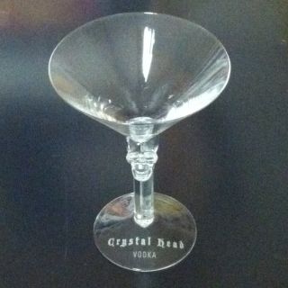   Vodka Authentic Skull Martini Glass Dan Aykroyd RARE Stemware