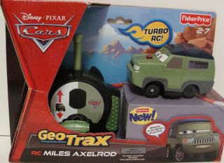 Geo Trax Disney Cars 2 Miles Axelrod Turbo Remote Control Fisher Price 
