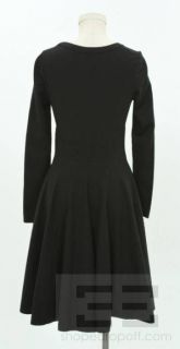 Azzedine ALAIA Black Stretch Knit Long Sleeve Heart Dress