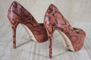 Brian Atwood Bambola Size 9 Red Snakeskin Pumps Heels Platform $ 