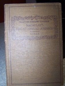Antique Book Macaulays Life of Samuel Johnson English Classics 1910 
