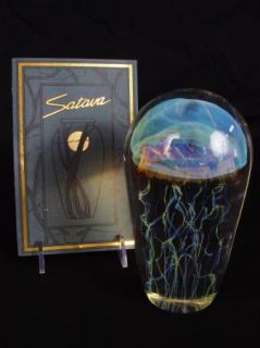 Signed Rick Satava 5.75 Art Glass Nettle Jellyfish Sculpture