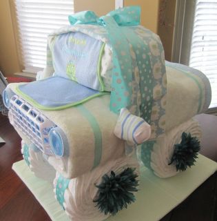 Baby Shower Truck Diaper Cake Centerpiece Hospital Gift