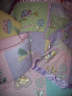 KidsLine Gossamer Wings Butterfly Girl Nursery Crib Bedding Set With 2 