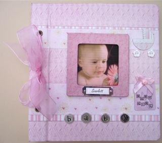 Personalised Hand Crafted Baby Girl Photo Album Christening Birthday 