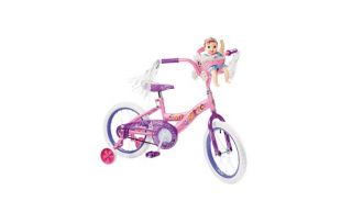 Disney Princess Girls Bicycle W/ Training Wheels, and Baby Doll Seat 