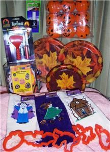 New Lot Halloween Party Favors Supplies Fall Plates Hand Towels 