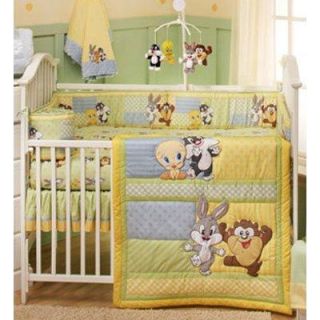   and adorable baby looney tunes characters on this 4 piece crib set