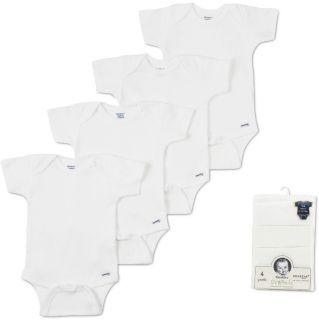   Baby Infant Newborn White ORGANIC Onesie Bodysuit Creeper Romper Set 4