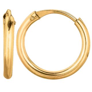 14k Yellow Gold Polished Endless Hoop Child Baby Earrings