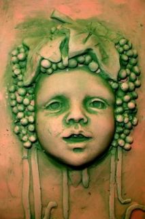 Green Woman Baby Face Wall Home Decor Plaque 10021